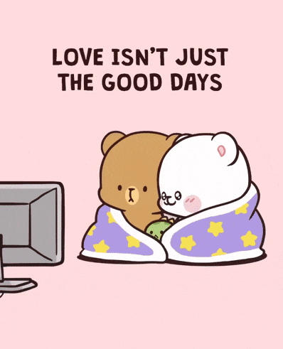 a cartoon of two bears with the words " and the unexpected days too " on the bottom