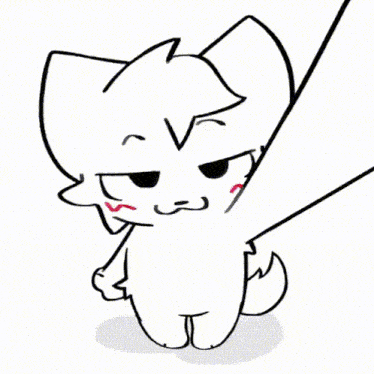 a black and white drawing of a cat with a leash on its tail .