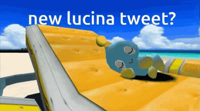 a picture of a cartoon character with the words " new lucina tweet " below it
