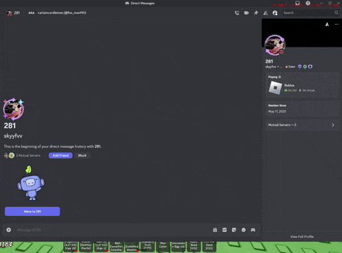 a screenshot of a discord server with a person named skyyffv