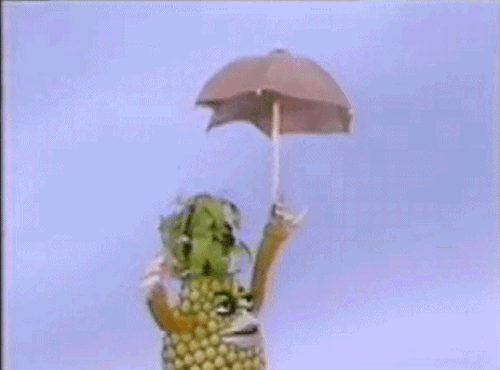 Sometimes I Look Through The Gifs And Photos I Have On My Computer And Find Some Weird Ass Shit… GIF - Pineapple Umbrella Funny GIFs