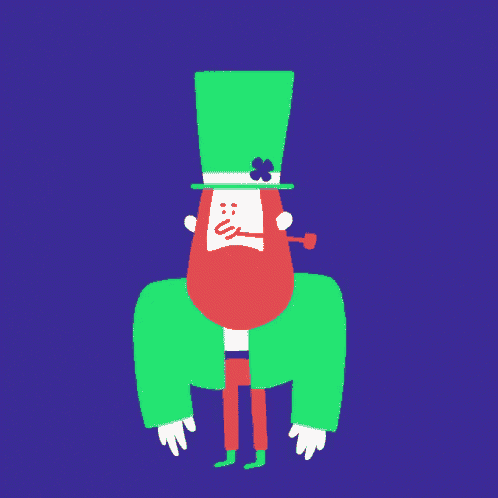 a cartoon of a leprechaun holding a beer mug