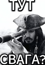 a man in a pirate hat is holding a telescope in his hand .