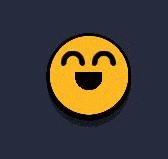 a yellow smiley face with a black circle around it on a dark blue background .