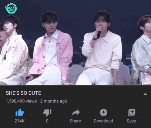 a screenshot of a video that says she 's so cute on it