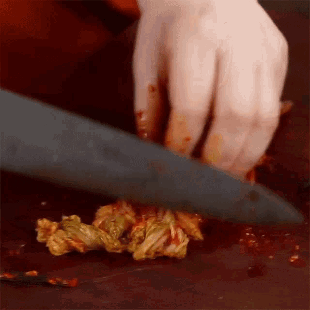 Slicing Kimchi Maangchi GIF