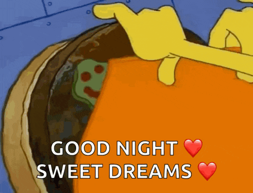 a cartoon says good night sweet dreams with a heart