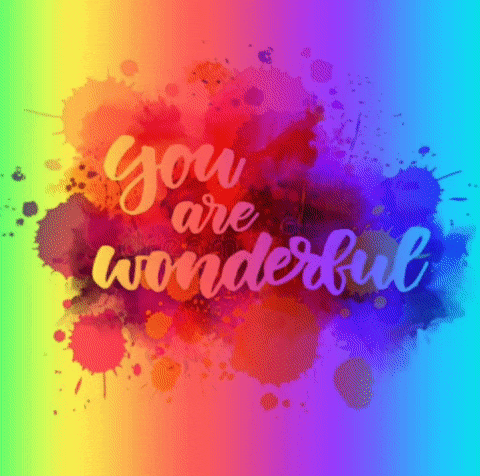 a colorful background with the words " you are wonderful " on it