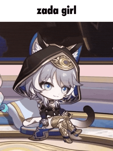 a picture of a cat girl with the words zada girl on top