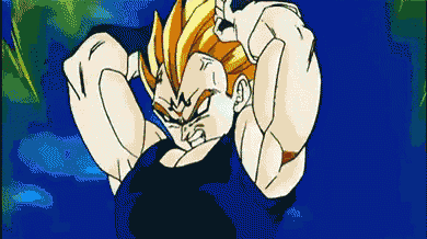 a pixelated image of a cartoon character pointing at the camera .