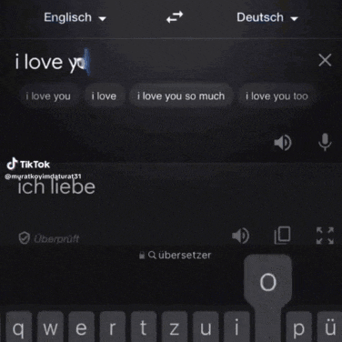 a tiktok video that says i love you < 3 on it