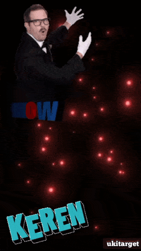 a poster for wowartis starmaker keren with a man in a suit