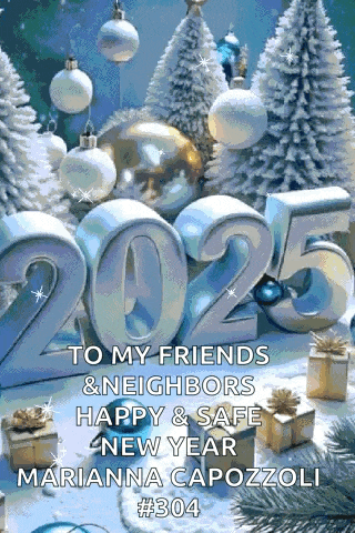 to my friends and neighbors happy and safe new year .