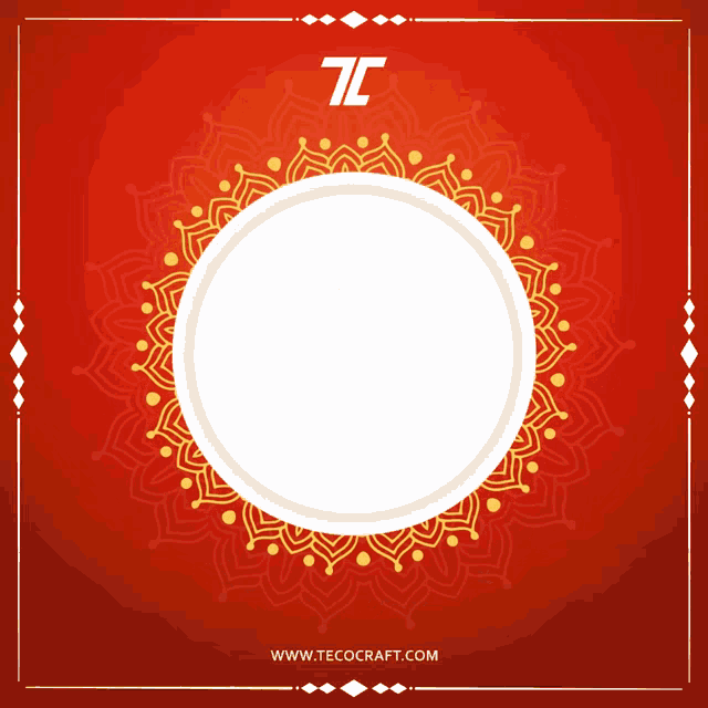 a red background with a white circle and the letters tc on the bottom
