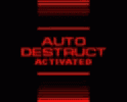 a red sign that says " auto destruct activated " on it