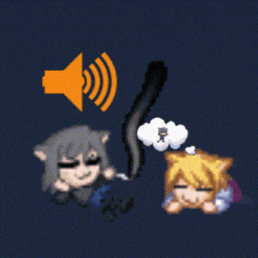 a cartoon of a cat and a girl with a speech bubble that says " r "