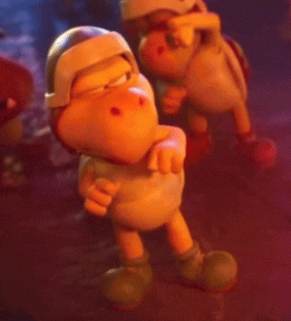 a close up of a cartoon character wearing a helmet and gloves
