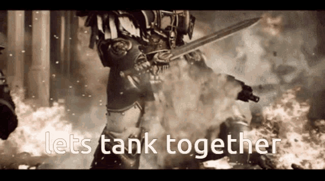 a video game scene with the words let 's tank together written on the bottom