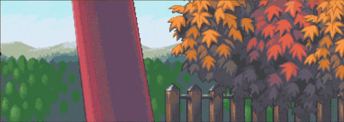 a pixel art drawing of a raccoon and a tree