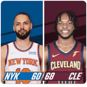 New York Knicks (60) Vs. Cleveland Cavaliers (68) Third-fourth Period Break GIF - Nba Basketball Nba 2021 GIFs