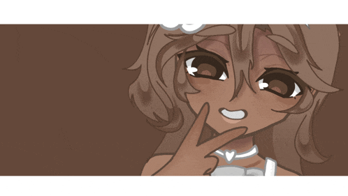 a drawing of a girl with brown hair and a white flower in her hair