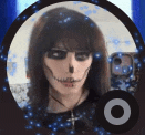 a woman is wearing a skull makeup and taking a selfie .