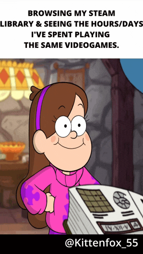 a cartoon of mabel from gravity falls standing next to a box
