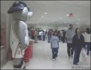 Mall Mascot GIF - Mall Mascot Scared GIFs