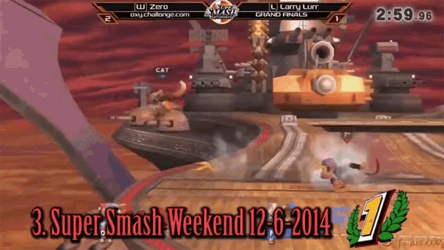 a screenshot of a video game that says 3. super smash weekend 12-6-2014