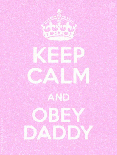 a pink keep calm and obey daddy poster