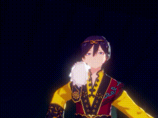 a cartoon character in a yellow and black outfit is holding a feather in his hand .