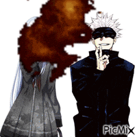 a man and a woman are standing next to each other . the man is wearing a mask .