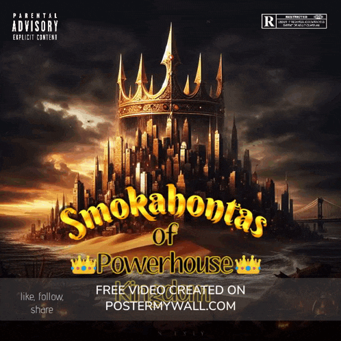 a poster for smokebonitas of powerhouse with a castle on it