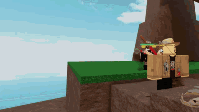 a person in a video game named ray is standing on top of a hill