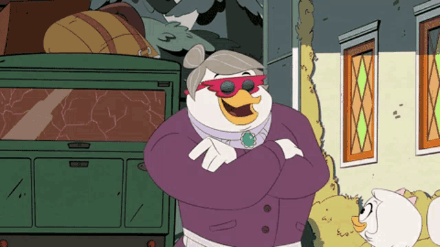a cartoon character is wearing sunglasses and a mask