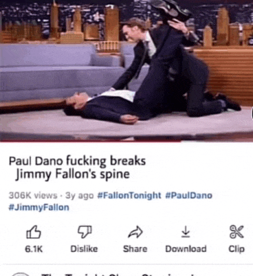 paul dano fucking breaks jimmy fallon 's spine on the fallon tonight show
