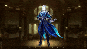 a person is flying through the air with a sword in their hand