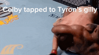 colby tapped to tyron 's gilly while laying on the ground