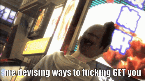 a man with a shaved head says me devising ways to fucking get you in a video game scene