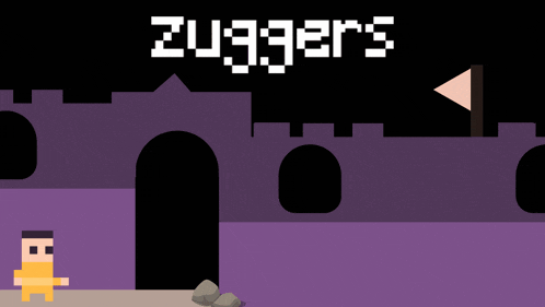 a video game called zugger 's is being played on a purple background