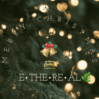 a picture of a christmas tree with the words merry christmas e the real on the bottom