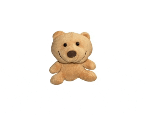 a brown teddy bear with a brown nose and black eyes