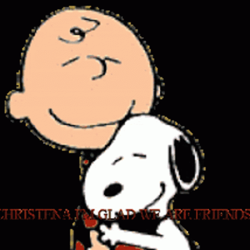 Glad We Are Friends Hug GIF - Glad We Are Friends Hug Snoopy GIFs