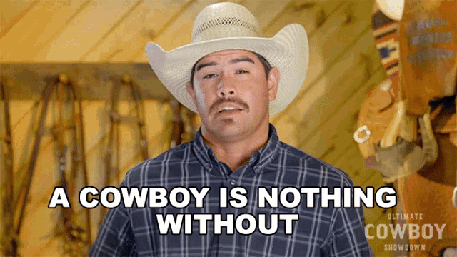 A Cowboy Is Nothing Without His Horse John Paul Gonzalez GIF - A Cowboy Is Nothing Without His Horse John Paul Gonzalez Ultimate Cowboy Showdown GIFs