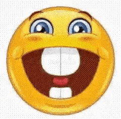a yellow smiley face with a big smile and a big mouth .