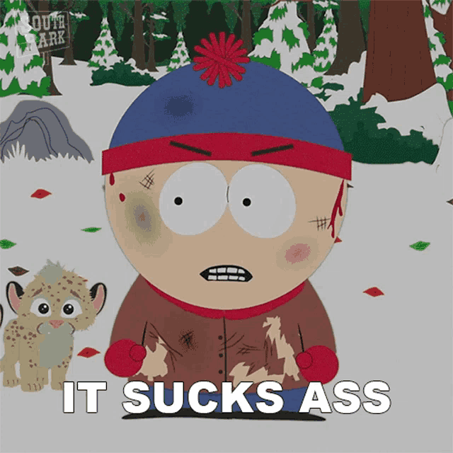 stan marsh from south park says it sucks ass in a cartoon