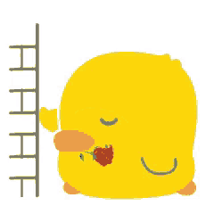 a yellow duck is holding a red rose in its beak and says hhh