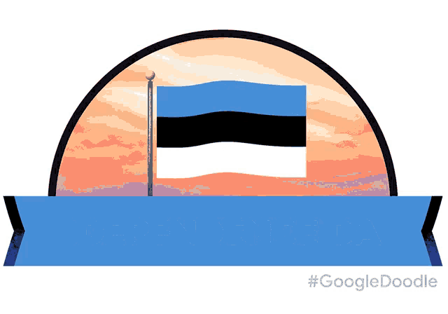 an illustration of a flag with the words happy esto written below it