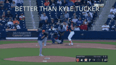 a baseball field with the words better than kyle tucke on the bottom