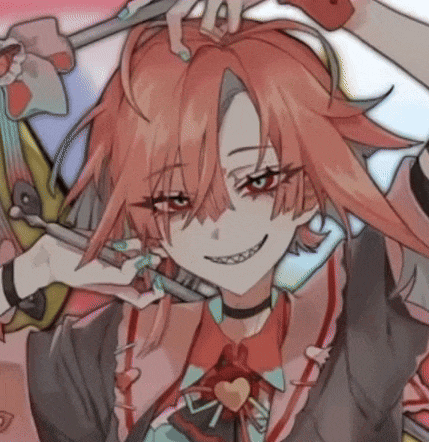 a drawing of a girl with red hair and a choker with a heart on it
